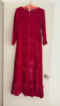 Load image into Gallery viewer, 1930s 40s velvet magenta dress