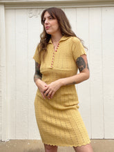 Load image into Gallery viewer, Vintage mustard knit dress