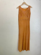 Load image into Gallery viewer, Vintage tangerine hand dyed silk dress