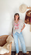 Load image into Gallery viewer, Vintage silk sequined butterfly top
