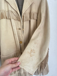 Vintage cream fringe jacket