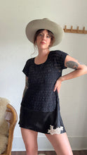 Load image into Gallery viewer, Vintage black crochet blouse
