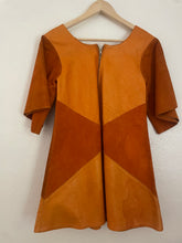 Load image into Gallery viewer, Vintage 1960s patchwork suede dress