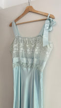 Load image into Gallery viewer, Vintage 1930s blue silk dress