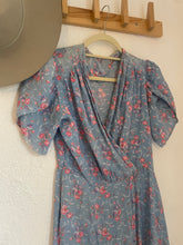 Load image into Gallery viewer, 1930s blue wrap over dress
