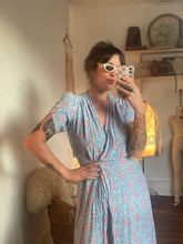Load image into Gallery viewer, 1930s blue wrap over dress