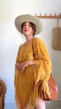 Load image into Gallery viewer, Vintage fringe silk + velvet top