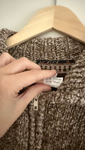 Load image into Gallery viewer, Vintage wool daisy zip sweater