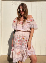 Load image into Gallery viewer, Vintage hand dyed off the shoulder dress