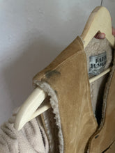 Load image into Gallery viewer, Vintage suede Sherpa vest