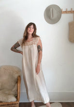 Load image into Gallery viewer, Antique silk + lace dress