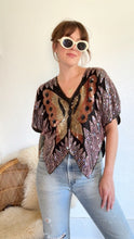 Load image into Gallery viewer, Vintage silk butterfly blouse