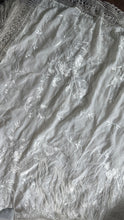 Load image into Gallery viewer, Vintage white silk fringe shawl