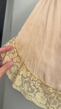Load image into Gallery viewer, Antique silk and lace tap shorts