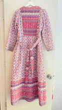 Load image into Gallery viewer, Vintage 70s quilted indian block print style dress