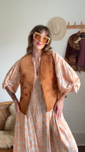 Load image into Gallery viewer, Vintage 70s leather floral patterned vest