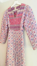Load image into Gallery viewer, Vintage 70s quilted indian block print style dress