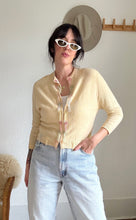 Load image into Gallery viewer, Vintage cashmere silk lined beaded cardigan