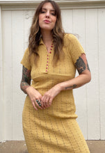 Load image into Gallery viewer, Vintage mustard knit dress
