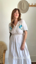 Load image into Gallery viewer, Vintage cotton gauze embroidered dress
