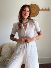 Load image into Gallery viewer, Antique lace cotton blouse