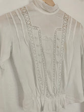 Load image into Gallery viewer, Edwardian cotton gauze lace blouse