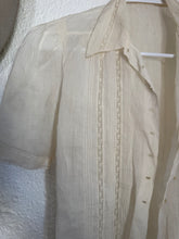 Load image into Gallery viewer, Antique lace cotton blouse