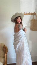 Load image into Gallery viewer, Vintage white silk fringe shawl