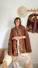 Load image into Gallery viewer, Vintage leather applique poncho