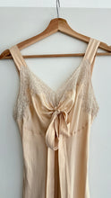 Load image into Gallery viewer, Vintage 1930s champagne silk tie gown