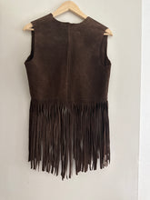Load image into Gallery viewer, Vintage suede fringe vest