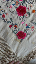 Load image into Gallery viewer, Antique 1910s Manton de Manila silk piano shawl