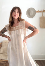 Load image into Gallery viewer, Antique silk + lace dress