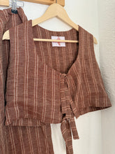 Load image into Gallery viewer, Signature Collection-brown linen stripe set
