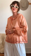 Load image into Gallery viewer, Vintage satin sequin blouse