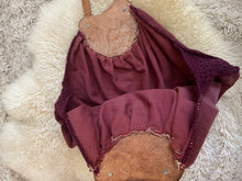 Load image into Gallery viewer, Antique maroon tooled bag