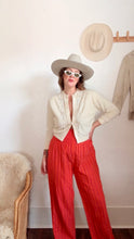 Load image into Gallery viewer, Vintage linen pinstripe smocked waist pants