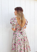 Load image into Gallery viewer, Vintage floral tie back dress