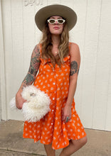 Load image into Gallery viewer, Vintage orange floral dress