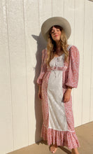 Load image into Gallery viewer, Vintage pink romantic floral dress