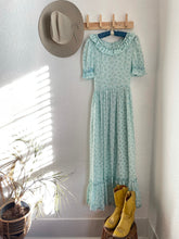 Load image into Gallery viewer, Vintage light blue floral prairie dress