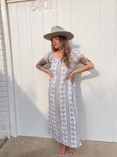 Load image into Gallery viewer, Vintage floral puff sleeve dress