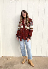 Load image into Gallery viewer, Vintage flower hooded cardigan