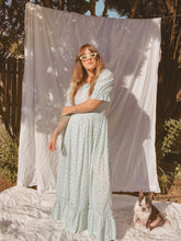 Load image into Gallery viewer, Vintage light blue floral prairie dress