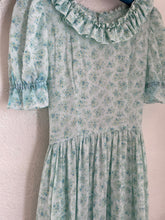 Load image into Gallery viewer, Vintage light blue floral prairie dress
