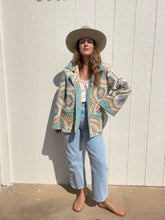 Load image into Gallery viewer, Signature collection-Blue floral quilted jacket