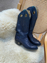 Load image into Gallery viewer, Vintage navy star cowboy boot