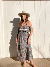 Load image into Gallery viewer, Vintage floral strapless dress