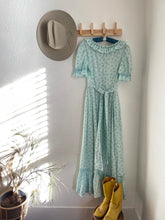 Load image into Gallery viewer, Vintage light blue floral prairie dress