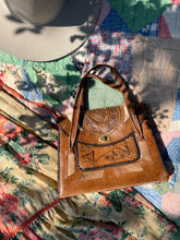 Load image into Gallery viewer, Vintage tooled cowhide bag